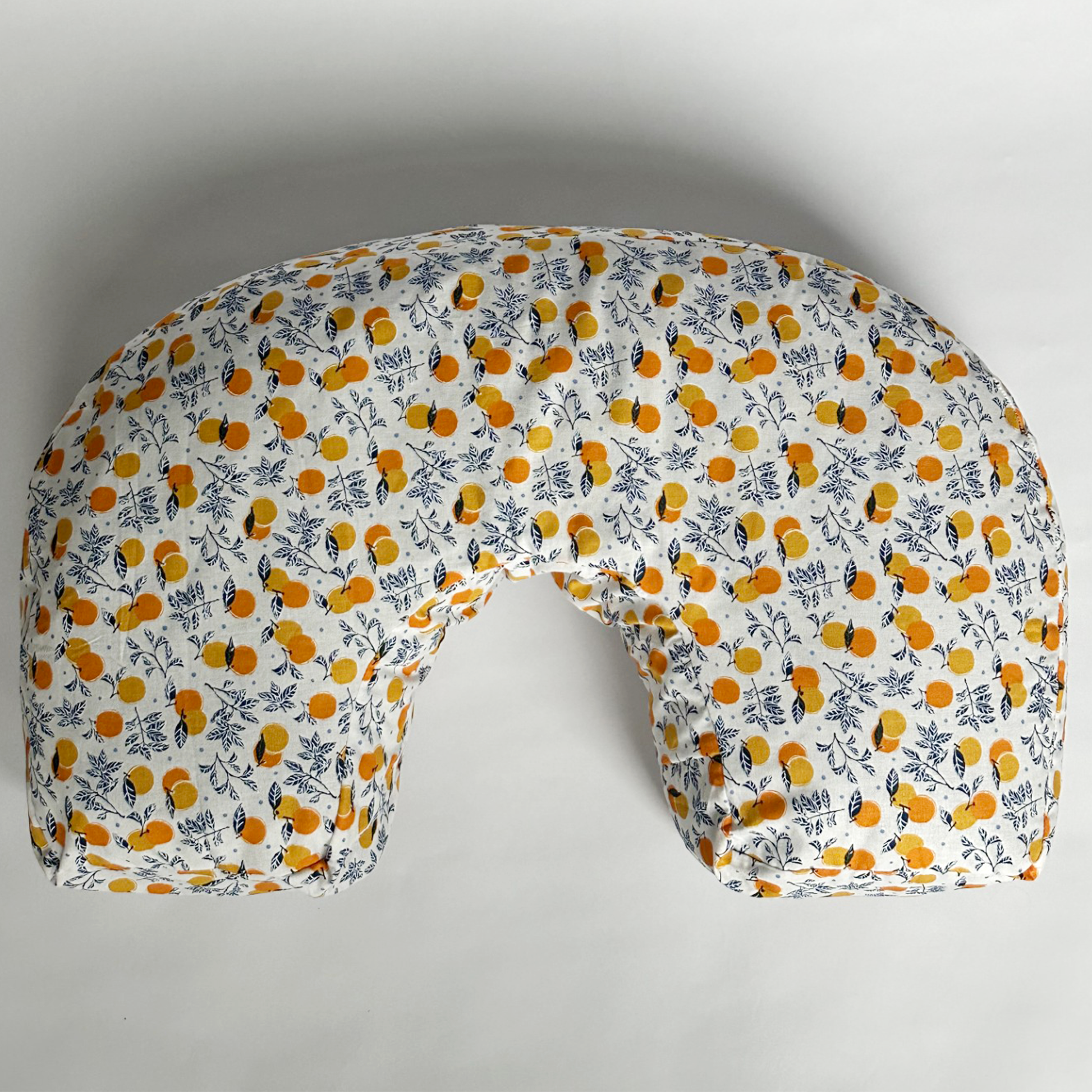 organic nursing pillow with mandarin illustration