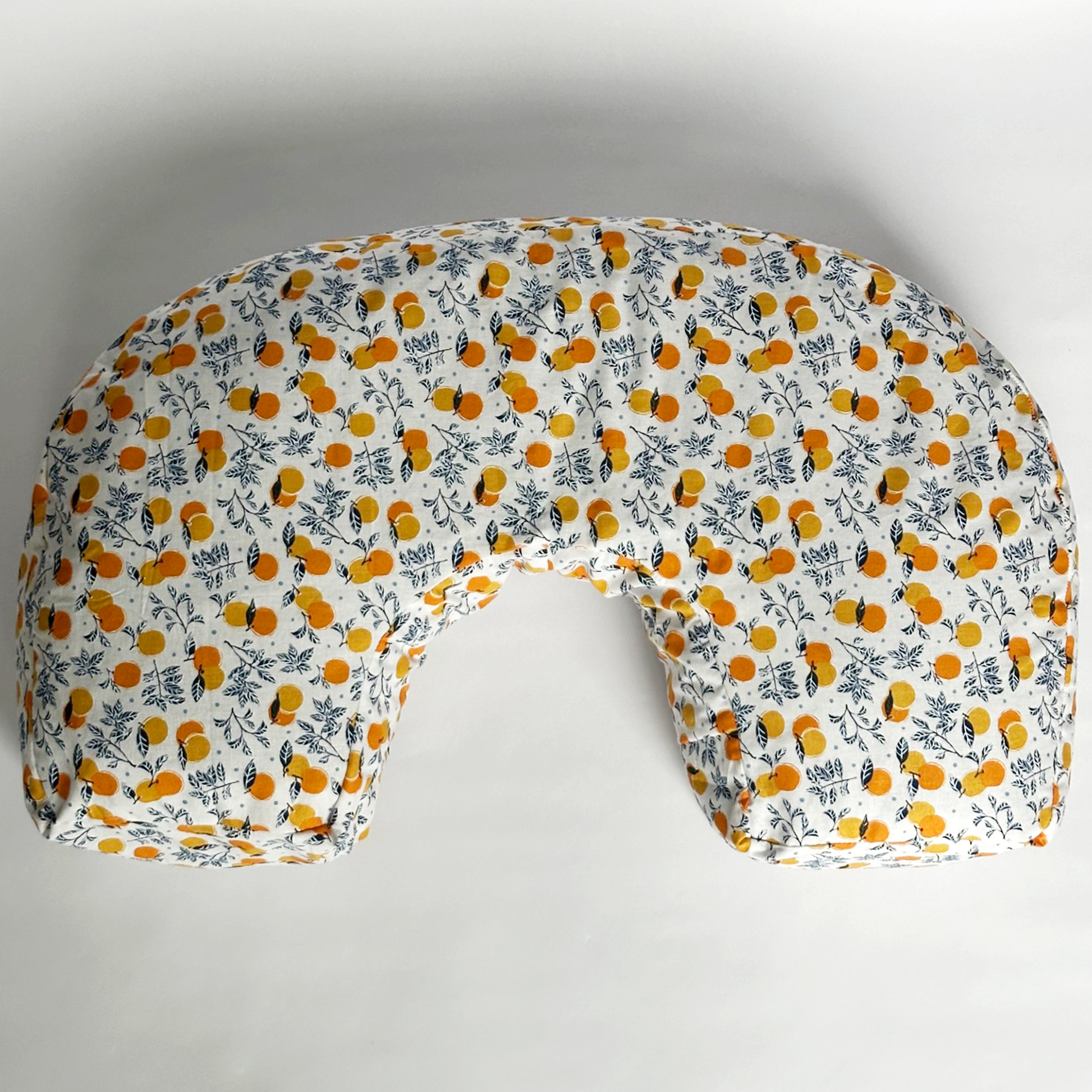 organic nursing pillow with mandarin illustration